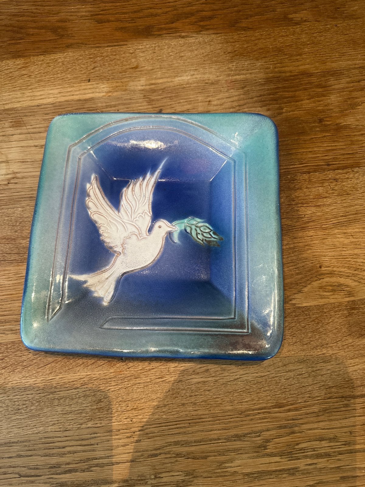 Vintage keramische schaal met vredesduif - Thorone, Antiek en Kunst, Ophalen of Verzenden