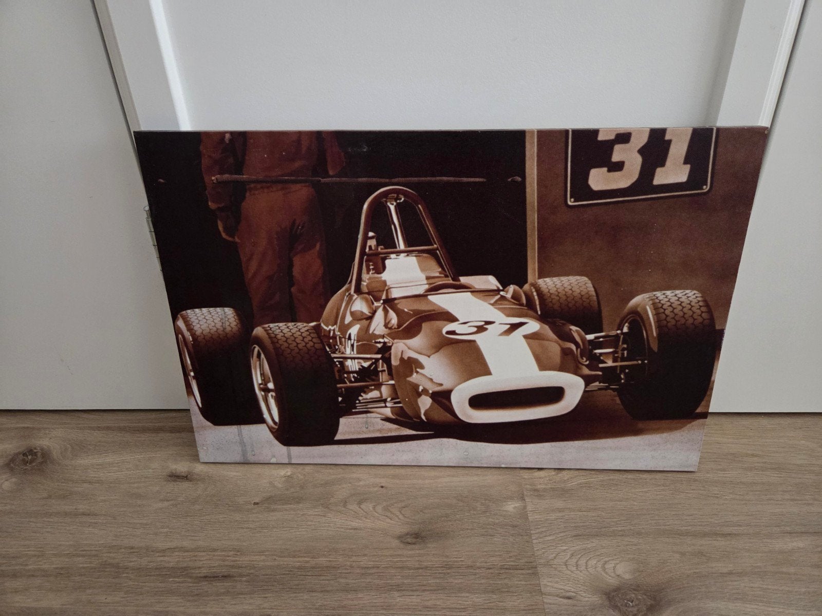 Canvas Formule 1 raceauto 58x38 cm, Ophalen, Gebruikt, Print, 5 – 50