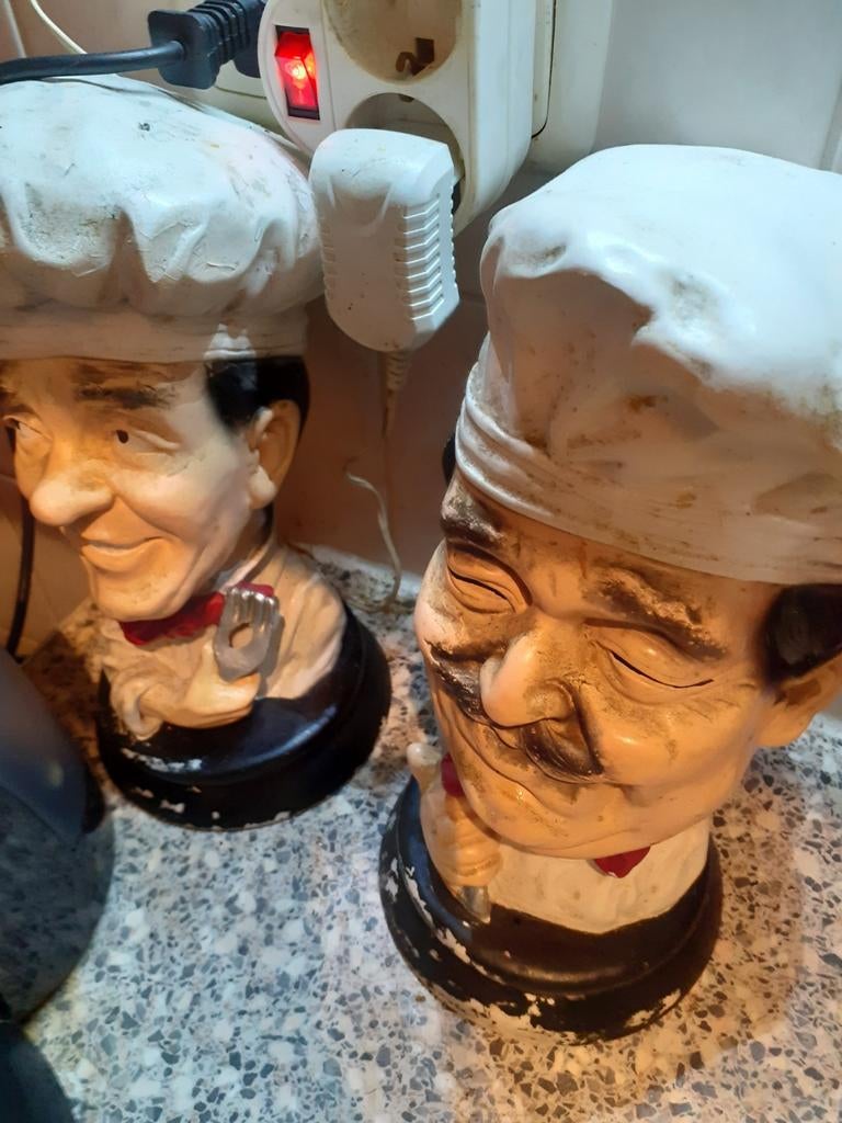 Oude brocante koksbeelden van laurel en hardy, Ophalen of Verzenden
