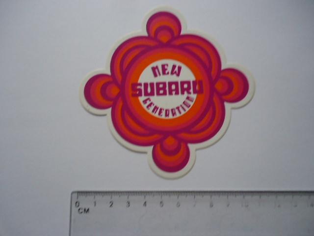 sticker oud New SUBARU Generation auto oldtimer flowerpower, Verzenden, Zo goed als nieuw, Bedrijf of Vereniging