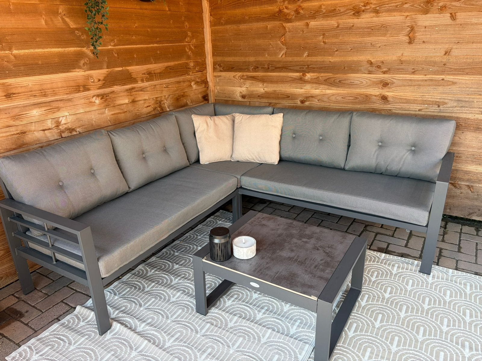 SENS-LINE Loungeset Elba  3-delig antraciet, 209x209 cm, Tuin en Terras, Tuinsets en Loungesets, Ophalen, Gebruikt, Bank, Aluminium