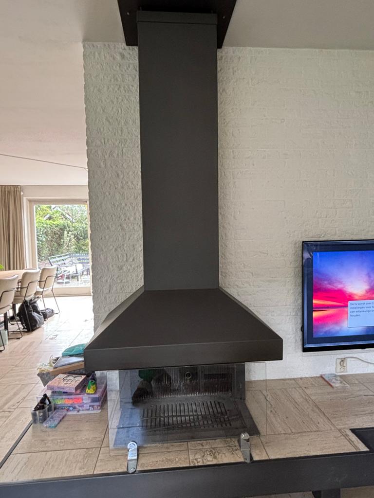 Moderne Boley Houthaard met Schouw - Gebruikt, Ophalen, Gebruikt, Vrijstaande haard, Houthaard
