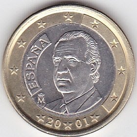 1 euro 2001, 2003, 2007, 2008, 2010, 2011 Spanje, Ophalen of Verzenden, Spanje, 1 euro, Losse munt