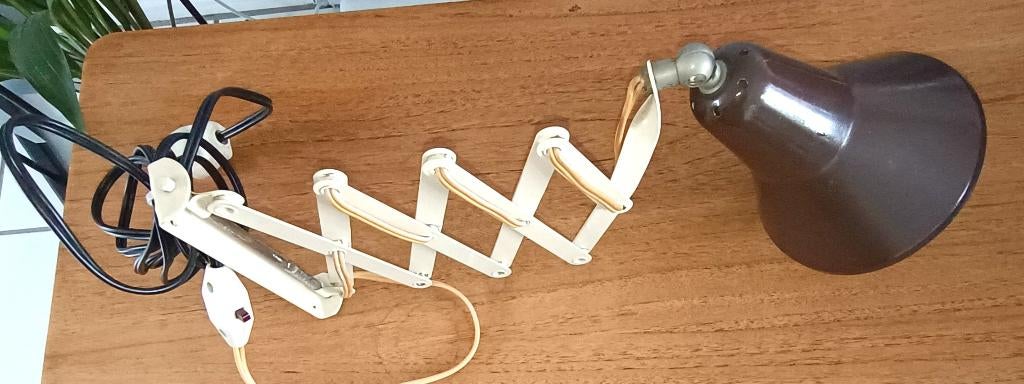 ANVIA  schaarlamp- metalen harmonica wandlamp - 50/60 '/er, Huis en Inrichting, Lampen | Wandlampen, Ophalen, Gebruikt, Overige materialen