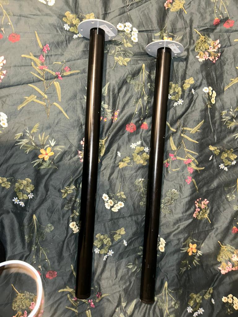 IKEA ADILS Tafelpoten - Zwart (2 stuks), Huis en Inrichting, Tafelonderdelen, Tafelpoot, Gebruikt, 50 tot 100 cm, Rond