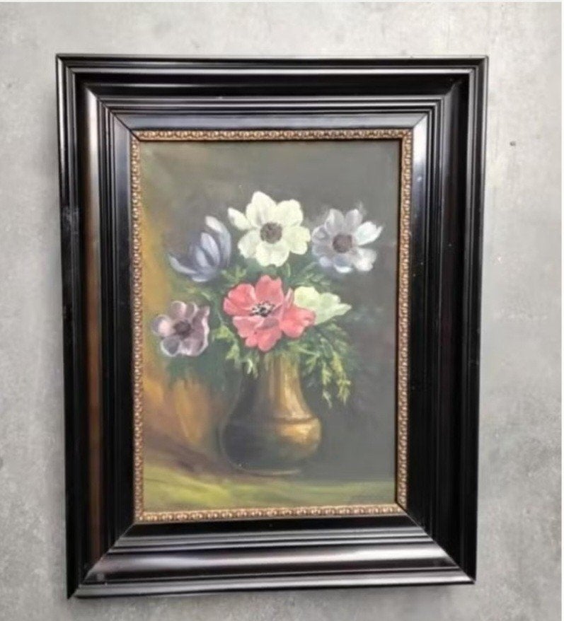Vintage olieverf schilderij gesigneerd, Antiek en Kunst, Kunst | Schilderijen | Klassiek, Paneel, Olieverf, Klassiek, Origineel werk