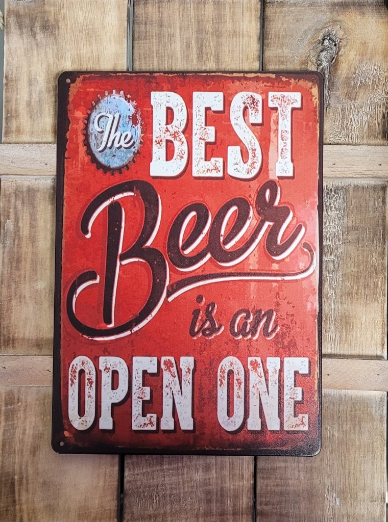 Best beer in an open one bier reclamebord van metaal deco, Info@deconoord.nl, Deco Noord, Nieuw, Ophalen of Verzenden