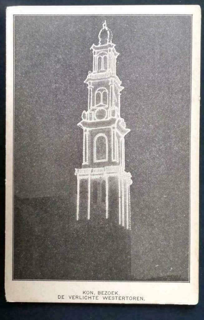 AK Amsterdam - Kon. Bezoek, De Verlichte Westertoren, Verzenden, Voor 1920, Ongelopen, Noord-Holland
