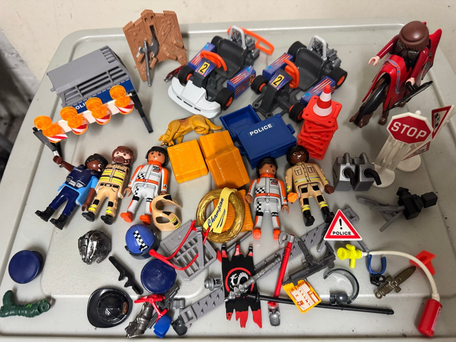 Playmobil: Raceauto's, Ridder, Politie met hond - Onderdelen, Gebruikt, Losse onderdelen, Voertuig, Ophalen of Verzenden