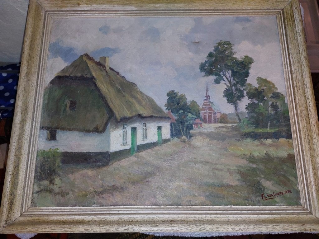 oud schilderij op doek, jaar 1972, Ophalen of Verzenden