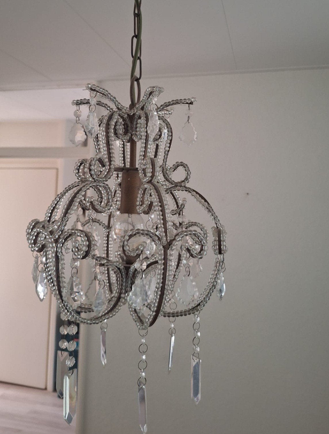 Franse of Italiaanse brocante kroonluchter, Huis en Inrichting, Lampen | Kroonluchters, Ophalen of Verzenden