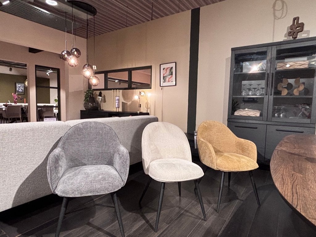 eetkamerstoelen Aquino, Huis en Inrichting, Stoelen, Ophalen, Overige kleuren, Zo goed als nieuw, Stof