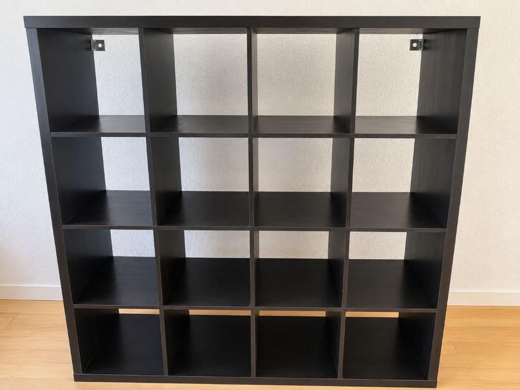 Zwarte ikea kast (Kallax), Ophalen, Gebruikt, 100 tot 150 cm, 100 tot 150 cm