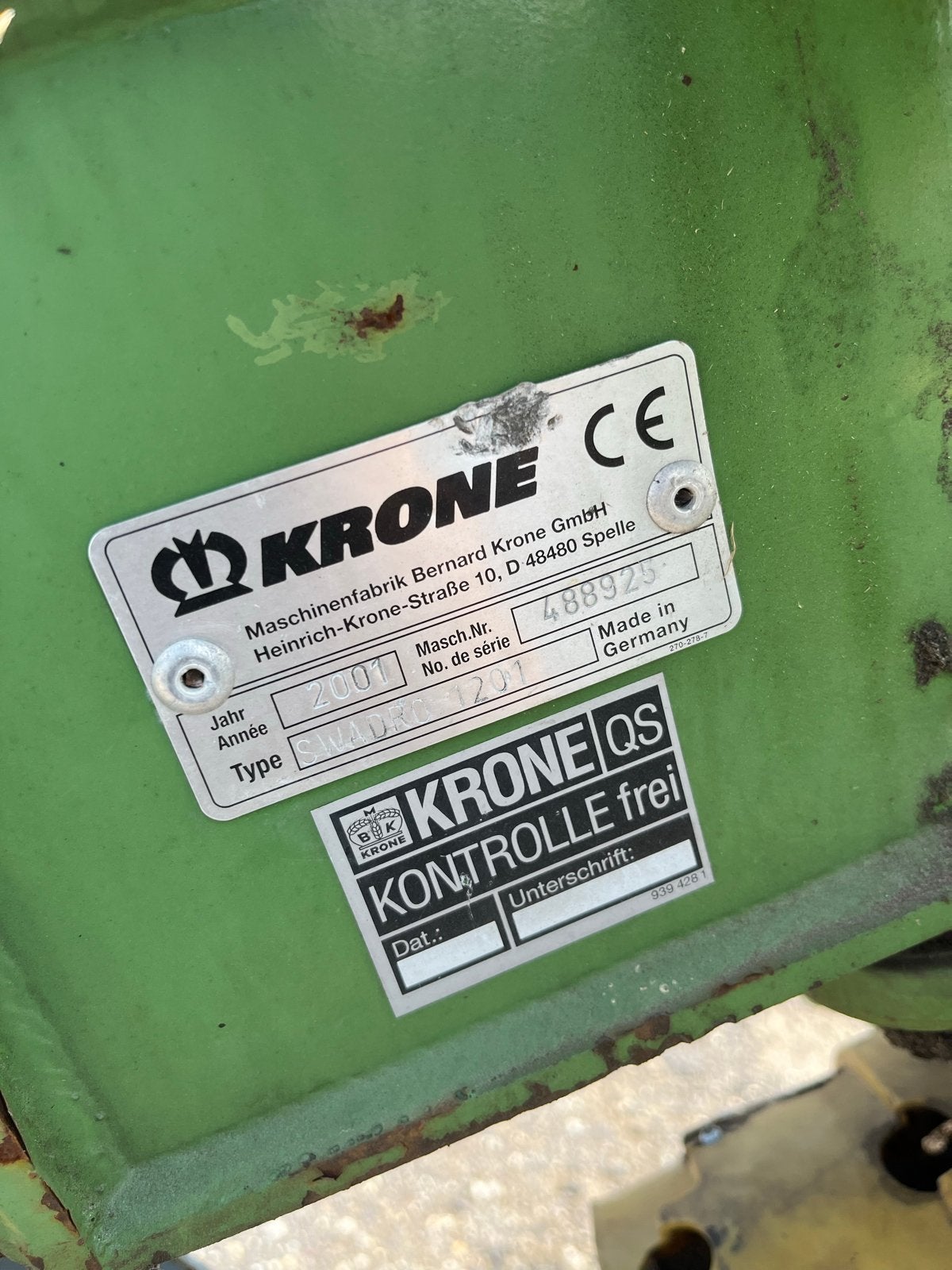 Krone Swadro 1201 zijafleg hark, Ophalen, Akkerbouw, Weidebouw