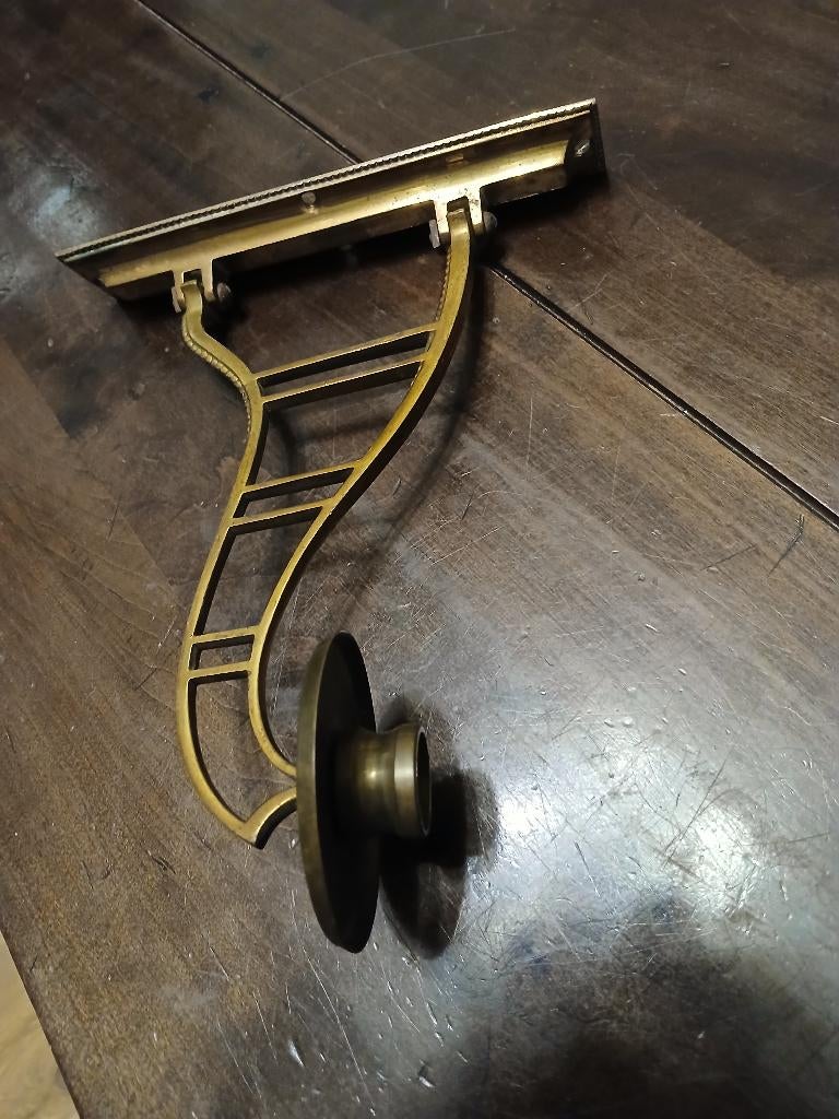 Vintage koperen piano kandelaar, Antiek en Kunst, Antiek | Kandelaars, Ophalen of Verzenden, Koper of Brons