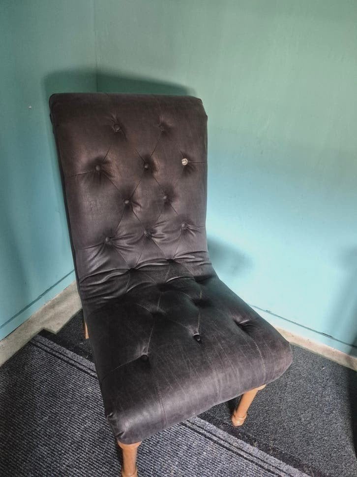 Riviera Maison mooie pellini leer comfort stoel donkergrijs, Ophalen, Eenpersoons, Minder dan 75 cm, Leer