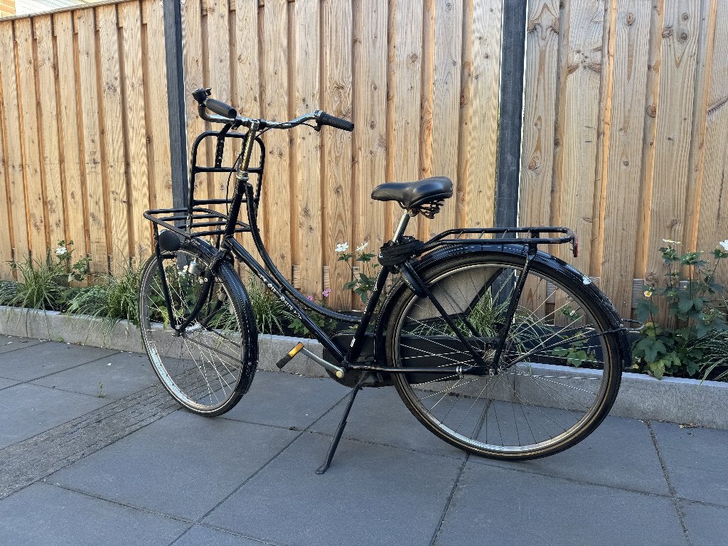 Batavus 'Old Dutch' damesfiets met rekje en terugtraprem, Ophalen, Terugtraprem, Gebruikt, Batavus