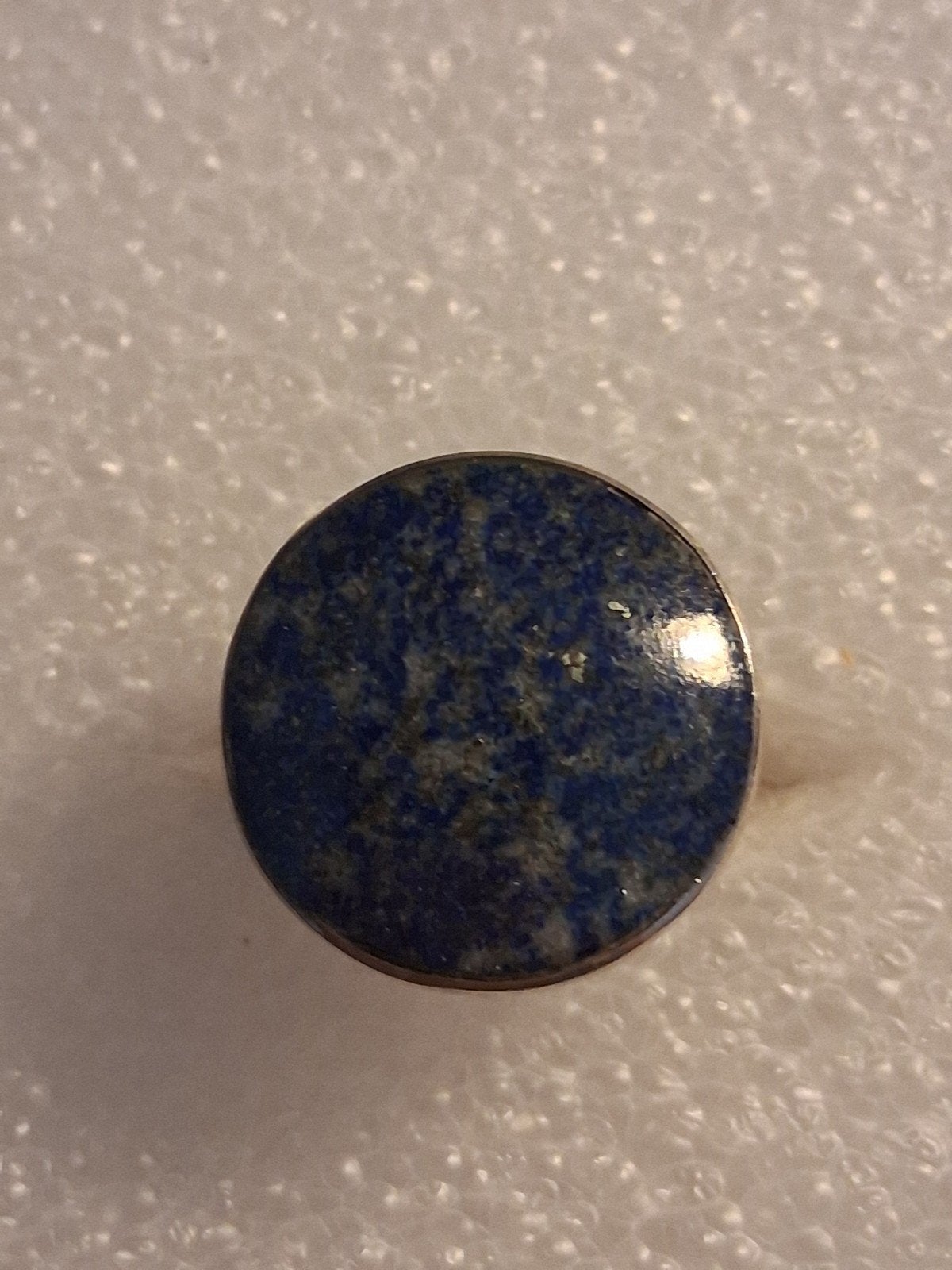 Zilveren ring met Lapis lazuli steen-- ringmaat 17, Nieuw, 17 tot 18, Dame of Heer, Zilver