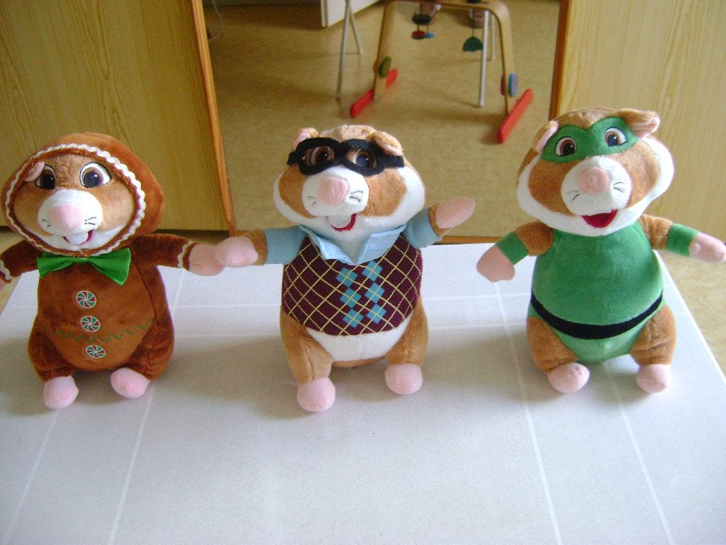 3ah pluche hamsters bruine met muts groene masker blauw bril, Albert Heijn, Ophalen of Verzenden
