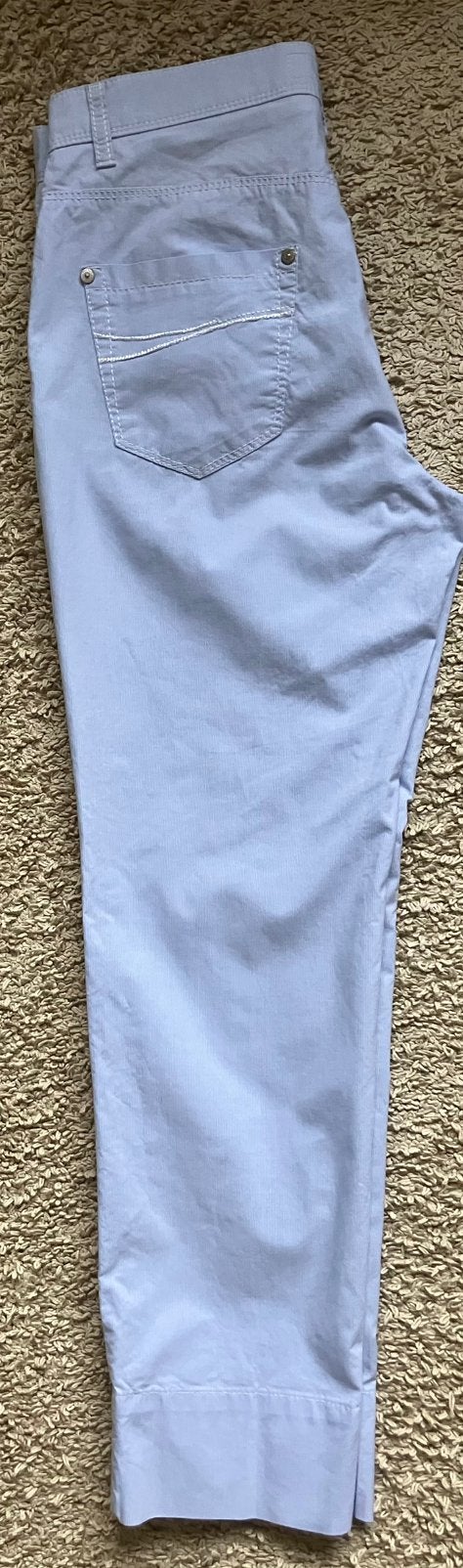Brax Sara City Broek Maat 36  27/32Lichtblauw gestreept, Kleding | Dames, Broeken en Pantalons, Blauw, Ophalen of Verzenden, Zo goed als nieuw