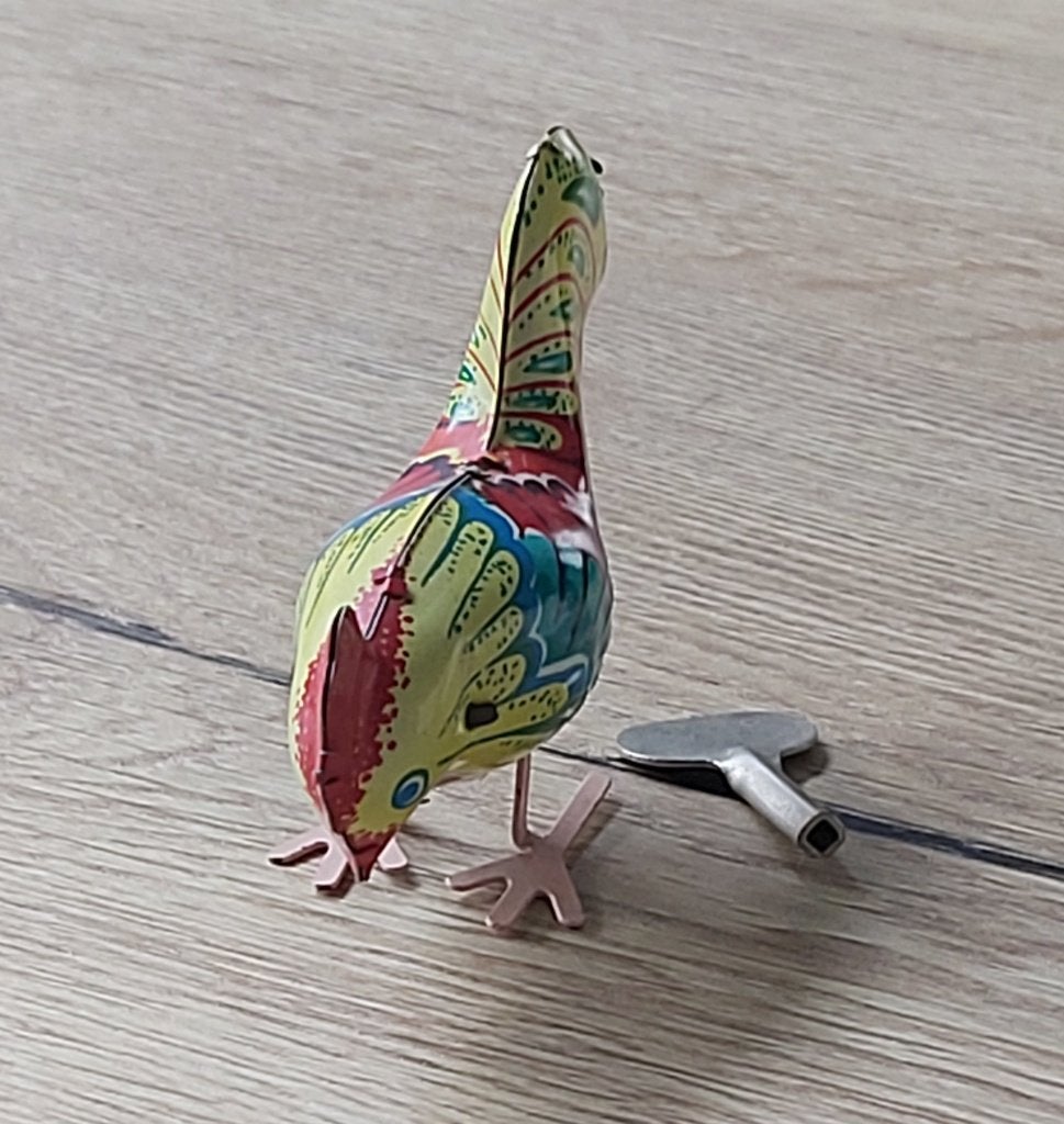 Vintage Blikken Opwindkip/Haan -USSR Sovjet Speelgoed., Ophalen of Verzenden, Gebruikt