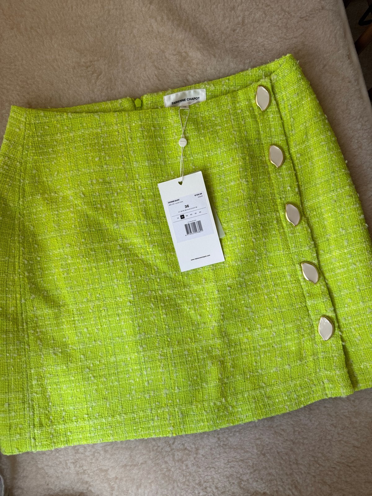 Fabienne Chapot DIONNE SKIRT - Lovely Lime - Maat 36, Nieuw, Ophalen of Verzenden, Maat 36 (S), Boven de knie