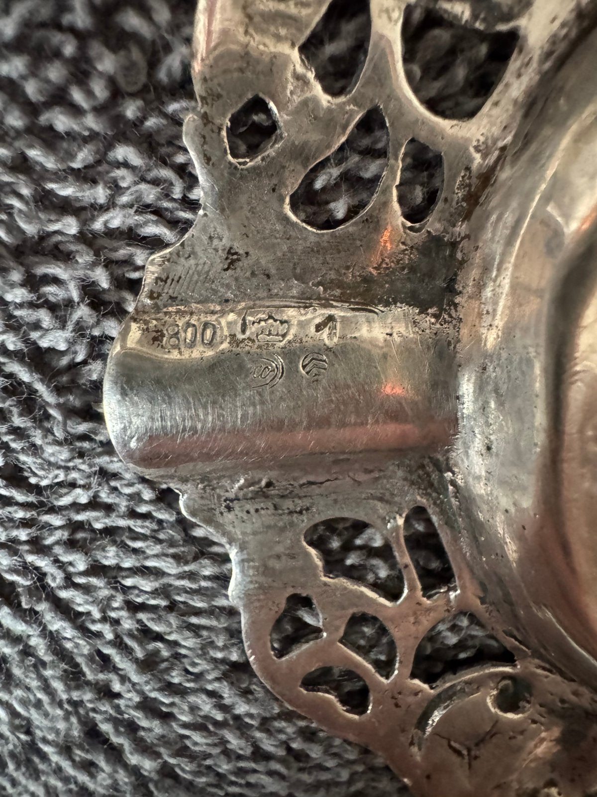 Prachtige antieke zilveren asbak, gemerkt 800, Antiek en Kunst, Antiek | Goud en Zilver, Ophalen, Zilver