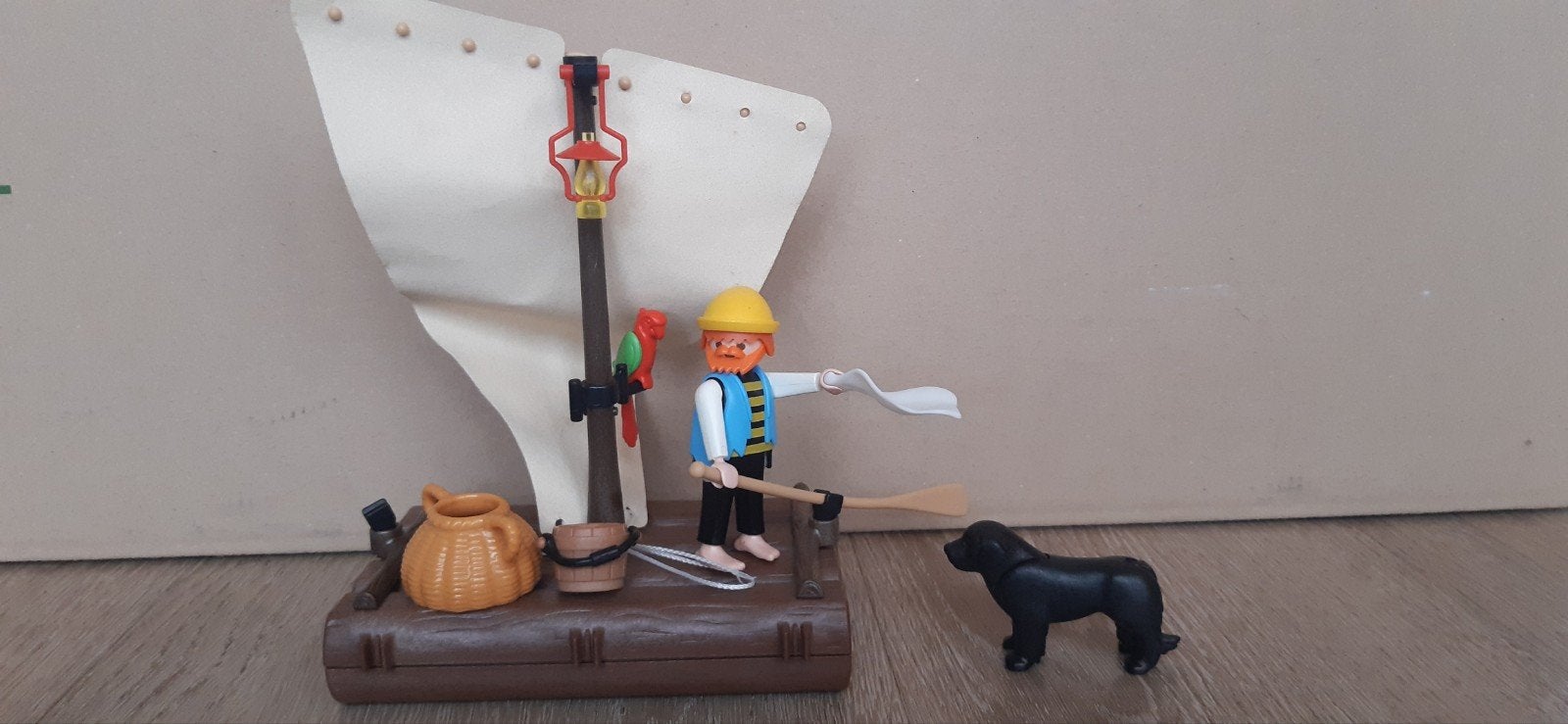 Vintage Playmobil 3793 – Piratenvlot / Piraat met vlot 1990, Pirates, Gebruikt, Complete set, Ophalen of Verzenden