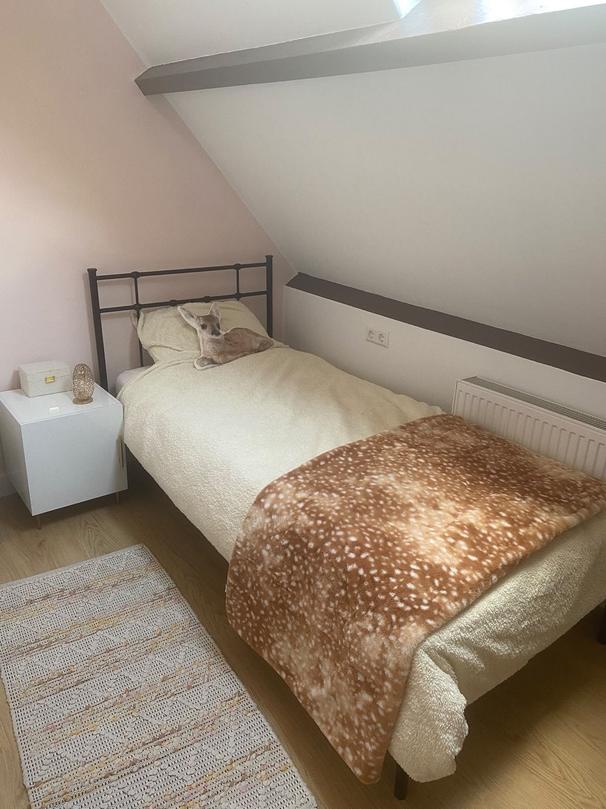 Zwart metalen eenpersoonsbed+lattenbodem+matras, Huis en Inrichting, Ophalen, 90 cm, Zwart, Zo goed als nieuw
