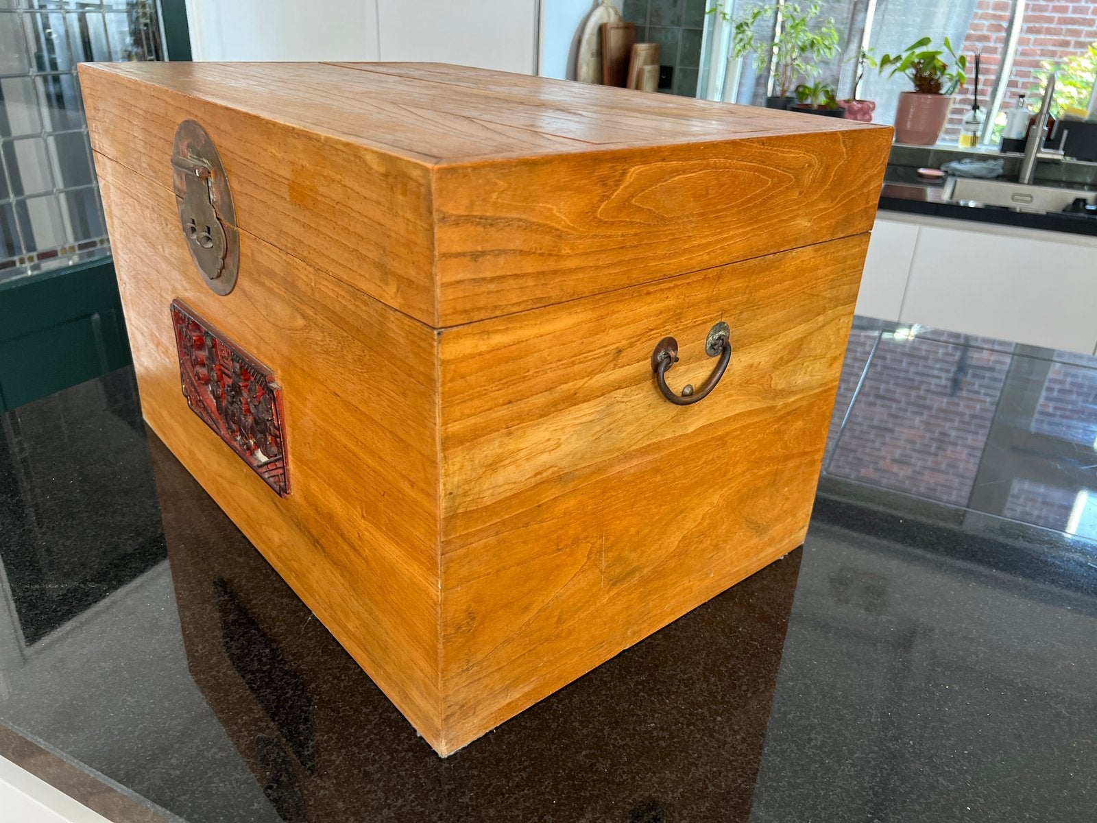 Prachtige vintage Chinese kamferhouten kist / dekenkist, Ophalen, Zo goed als nieuw, 50 tot 100 cm, Minder dan 50 cm