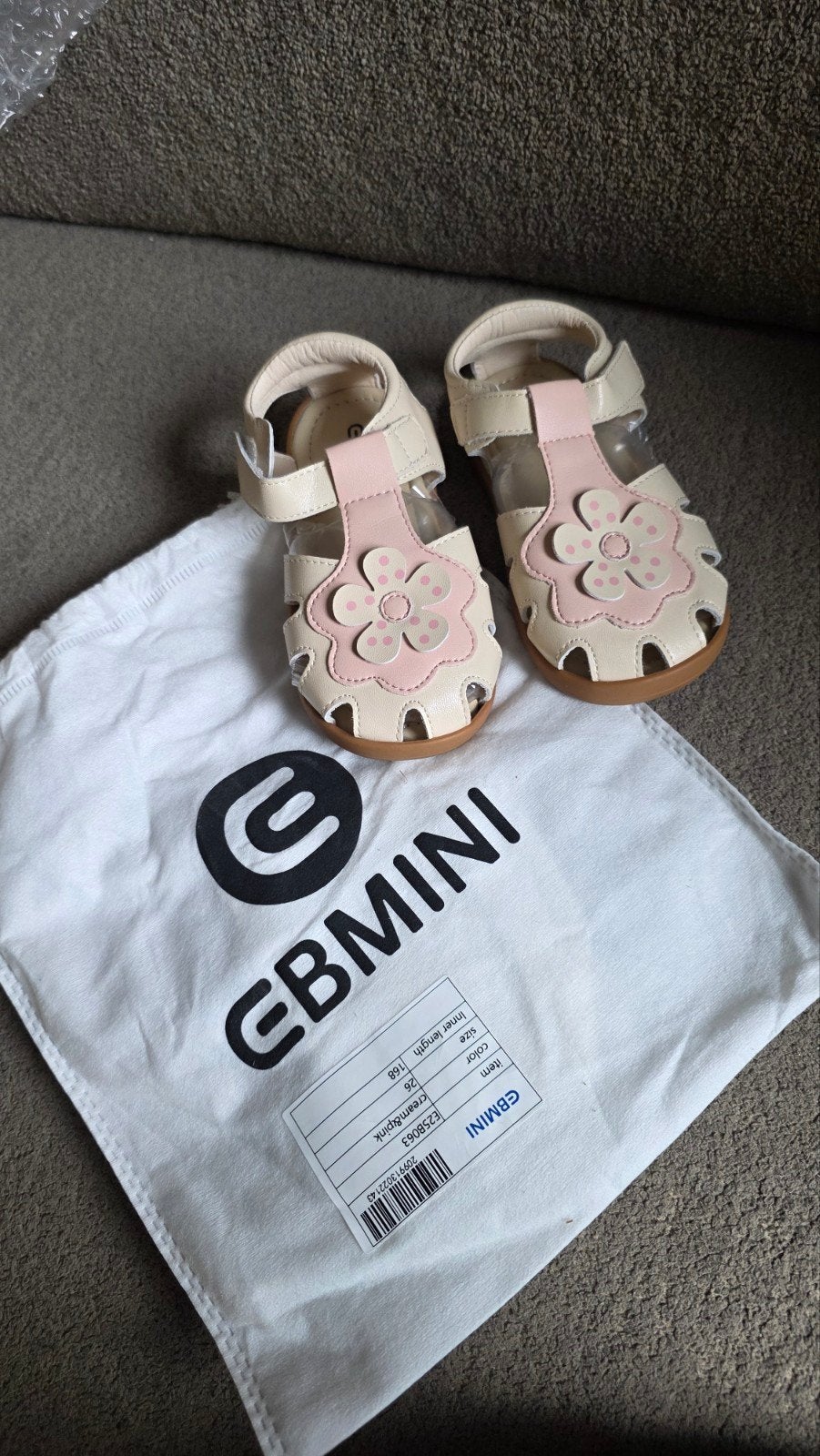 EBMini Roze/Crème Sandalen Maat 26 - nieuw, Kinderen en Baby's, Babykleding | Schoentjes en Sokjes, Schoentjes, EBMini, Meisje