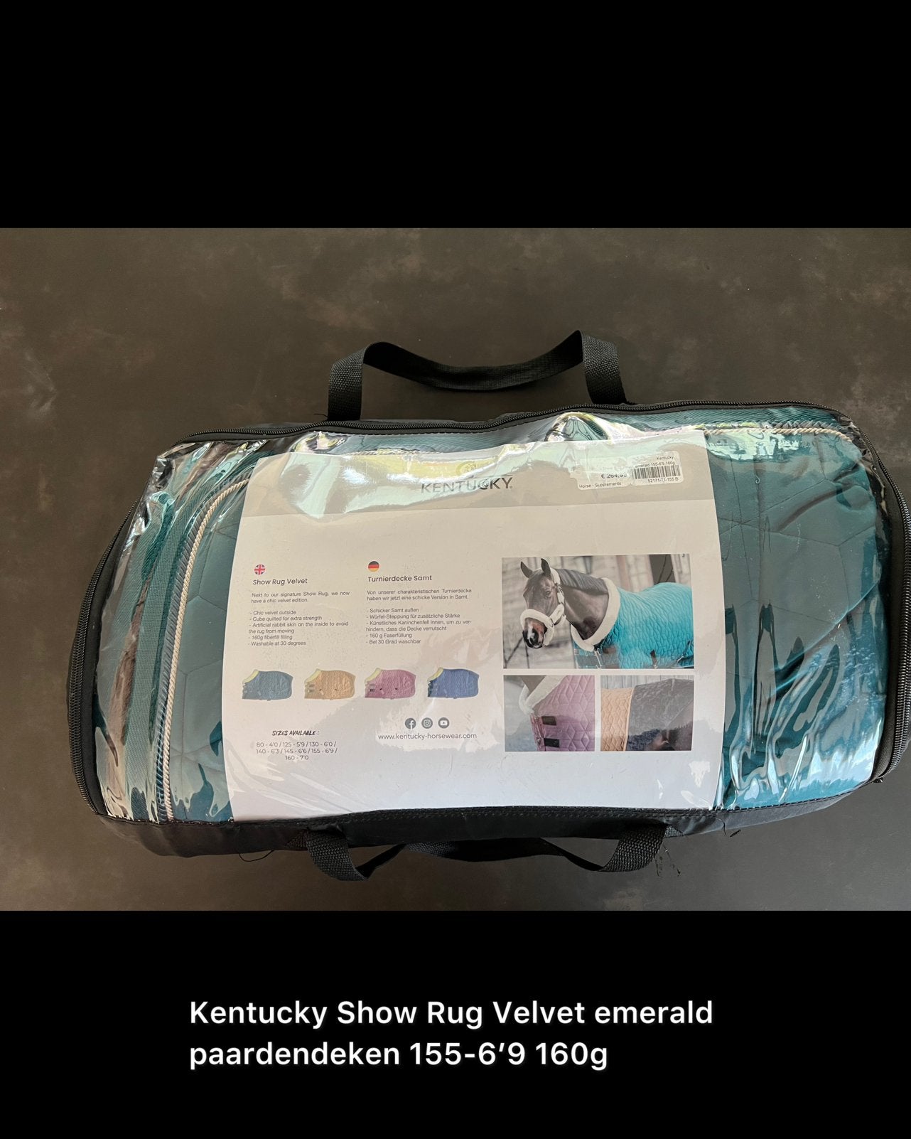Kentucky Show Rug Velvet emerald 155-6’9 160g, Dieren en Toebehoren, Paarden en Pony's | Dekens en Dekjes, Ophalen, Nieuw, Kentucky