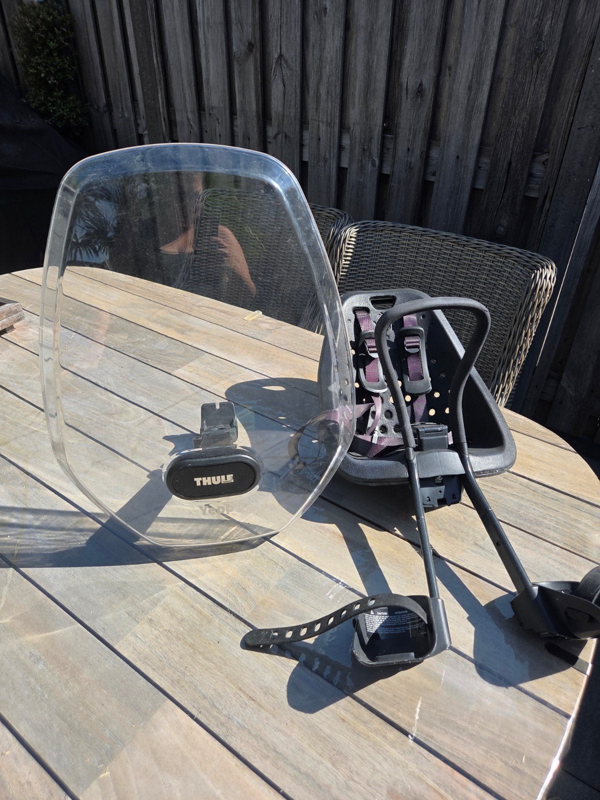 Yepp fietsstoeltje met Thule windscherm, Ophalen, Yepp, Gebruikt, Voetsteuntjes