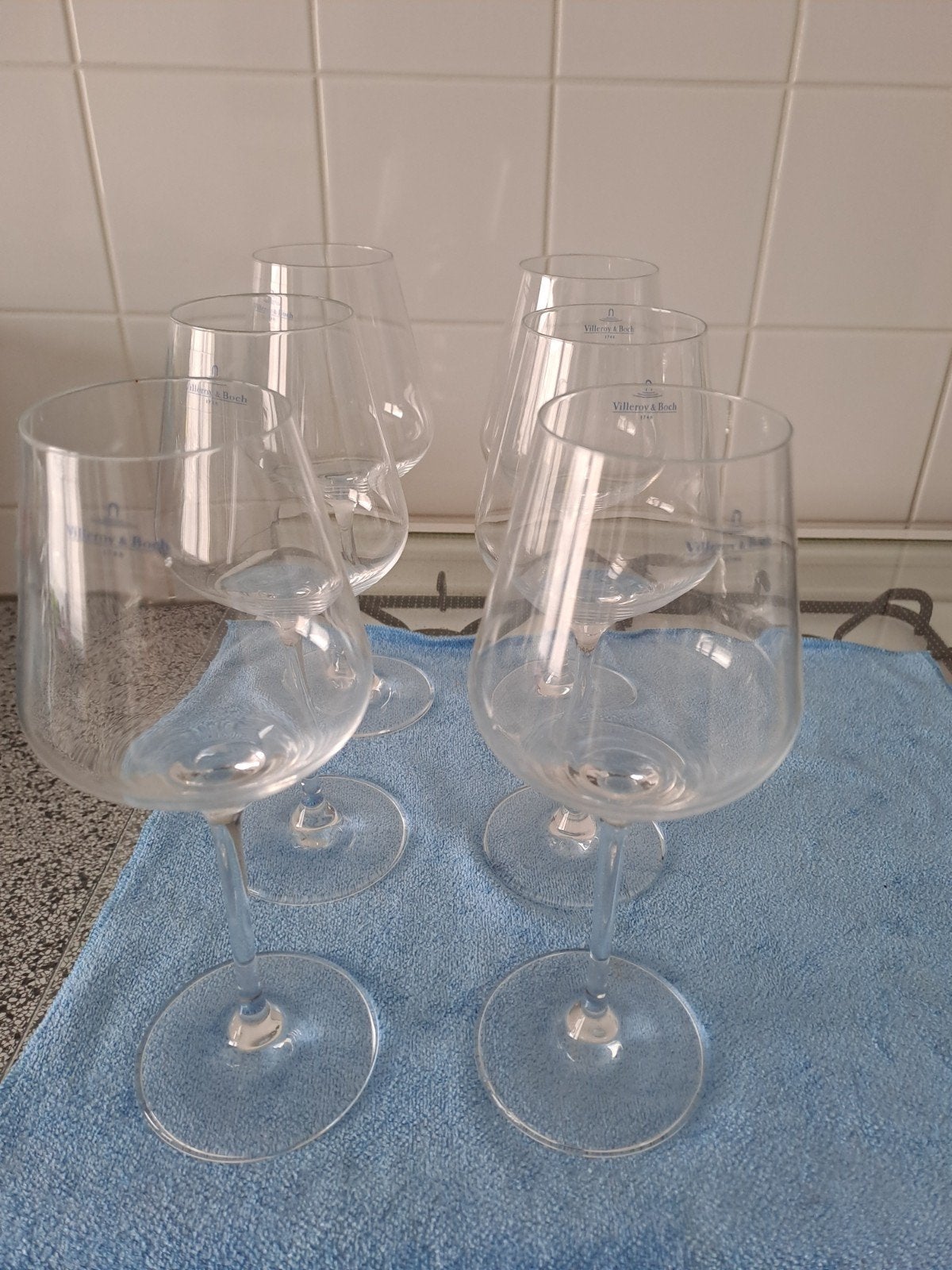 6 Villeroy & Boch wijnglazen - Zo goed als nieuw, Huis en Inrichting, Glas of Glazen, Nieuw, Ophalen of Verzenden, Glas