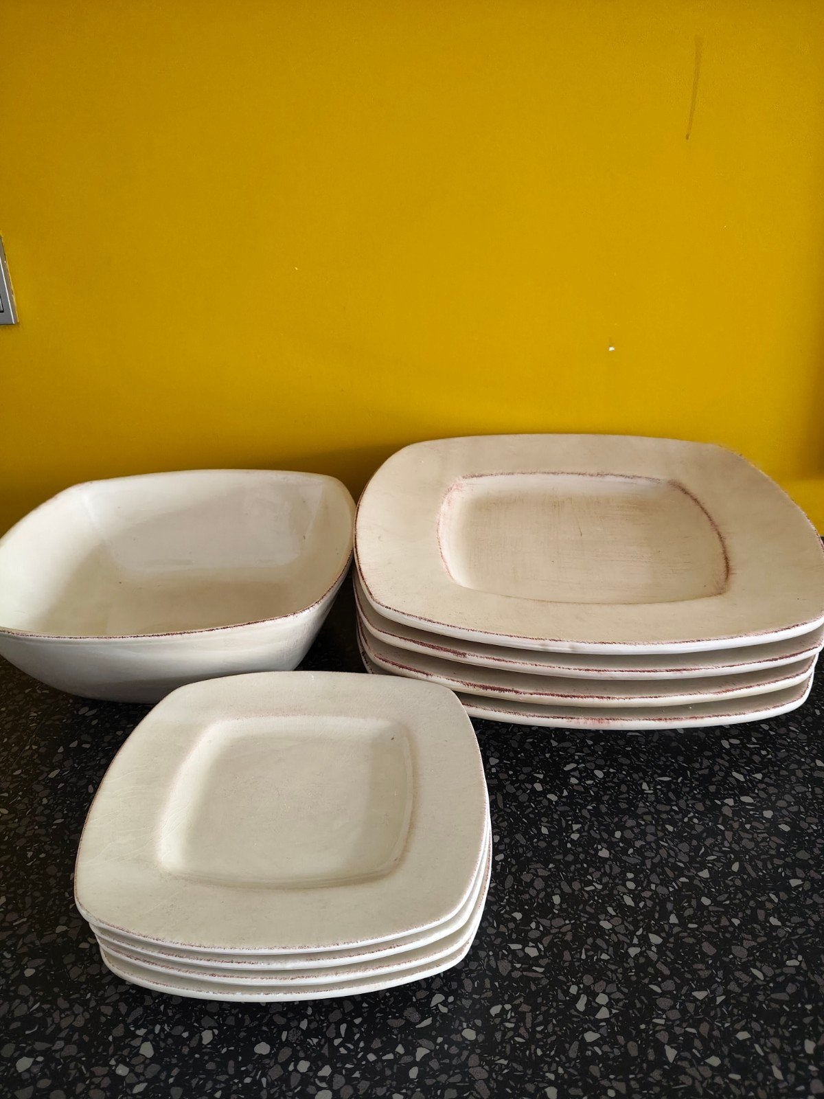 Todo Mundo Keramiek Servies - Handgeschilderd Italië, Huis en Inrichting, Keuken | Servies, Ophalen, Gebruikt, Keramiek, Bord(en)