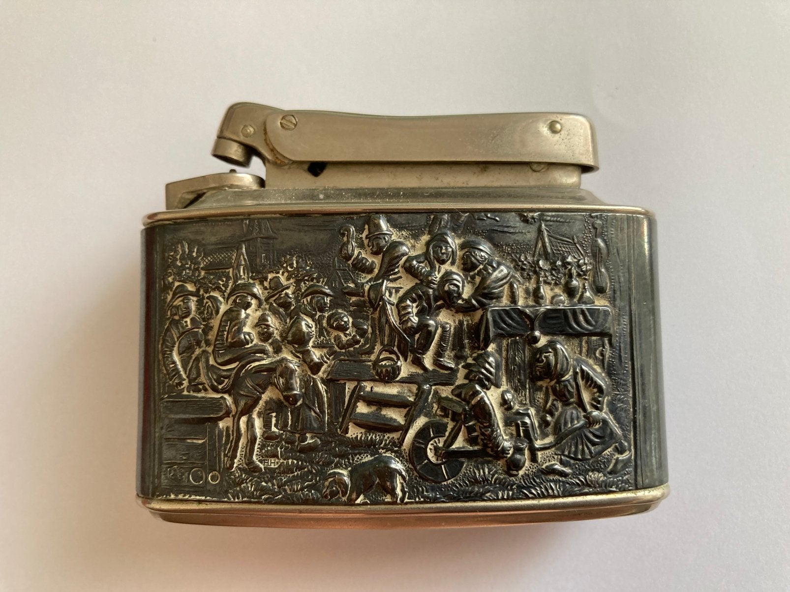 Mooie grote zilveren tafelaansteker. MYFLAM DIPLOMAT., Verzenden, Zilver