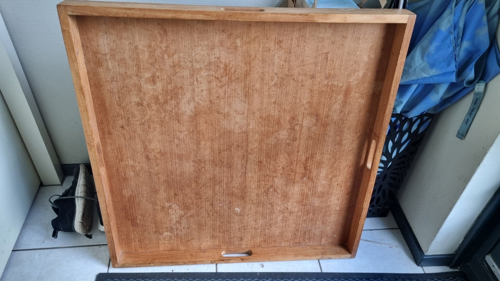 Houten dienblad met handvatten, Ophalen, Gebruikt, Rechthoekig, Hout