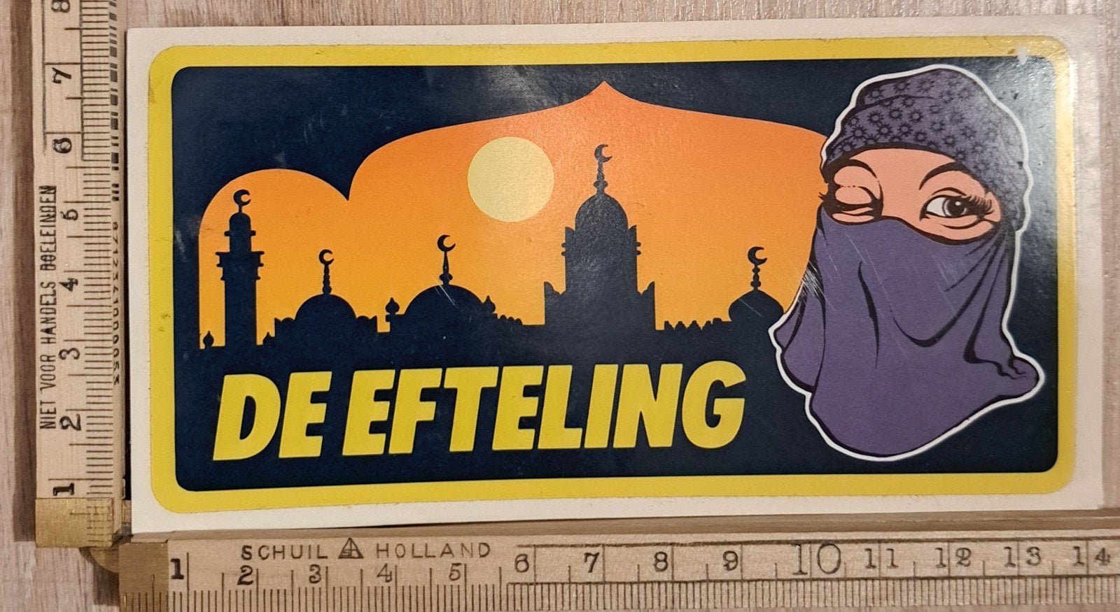 Vintage sticker Efteling Fata Morgana pretpark, Verzamelen, Stickers, Ophalen of Verzenden, Zo goed als nieuw, Bedrijf of Vereniging