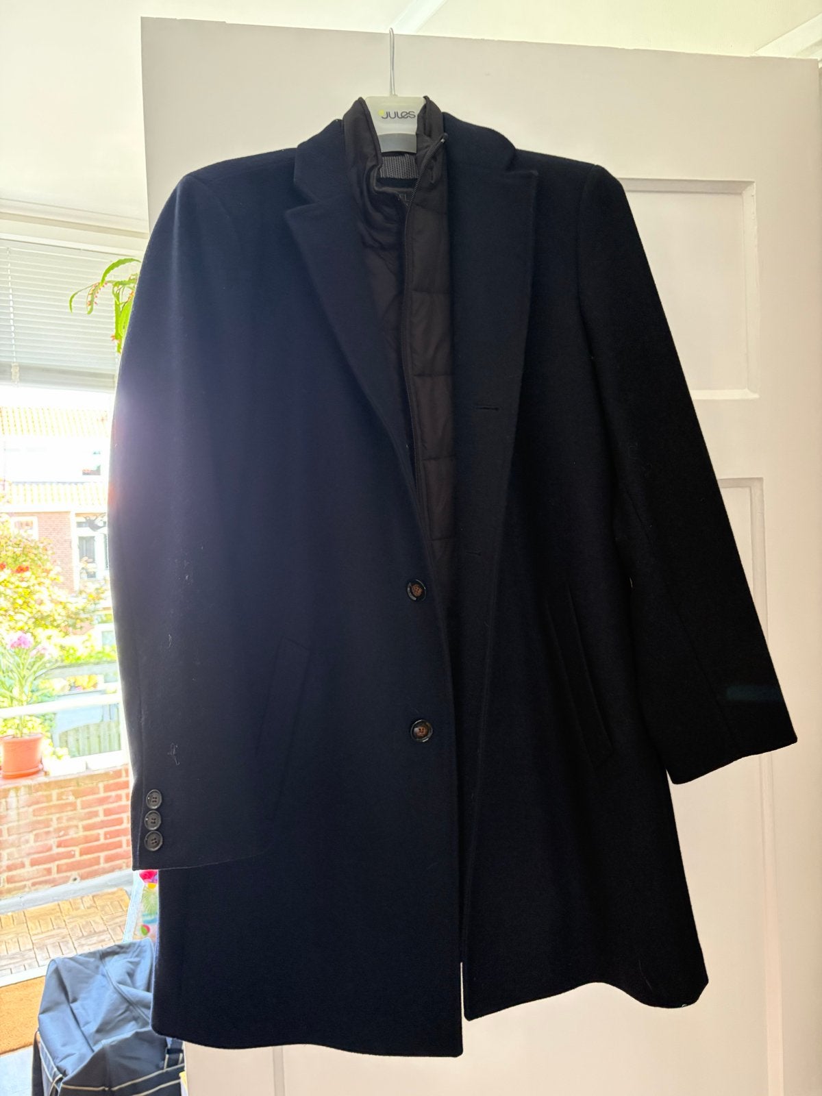 Duffel & Rums Wollen Herenjas Halflang - Donkerblauw, Ophalen of Verzenden, Zo goed als nieuw, Overige maten, Zwart