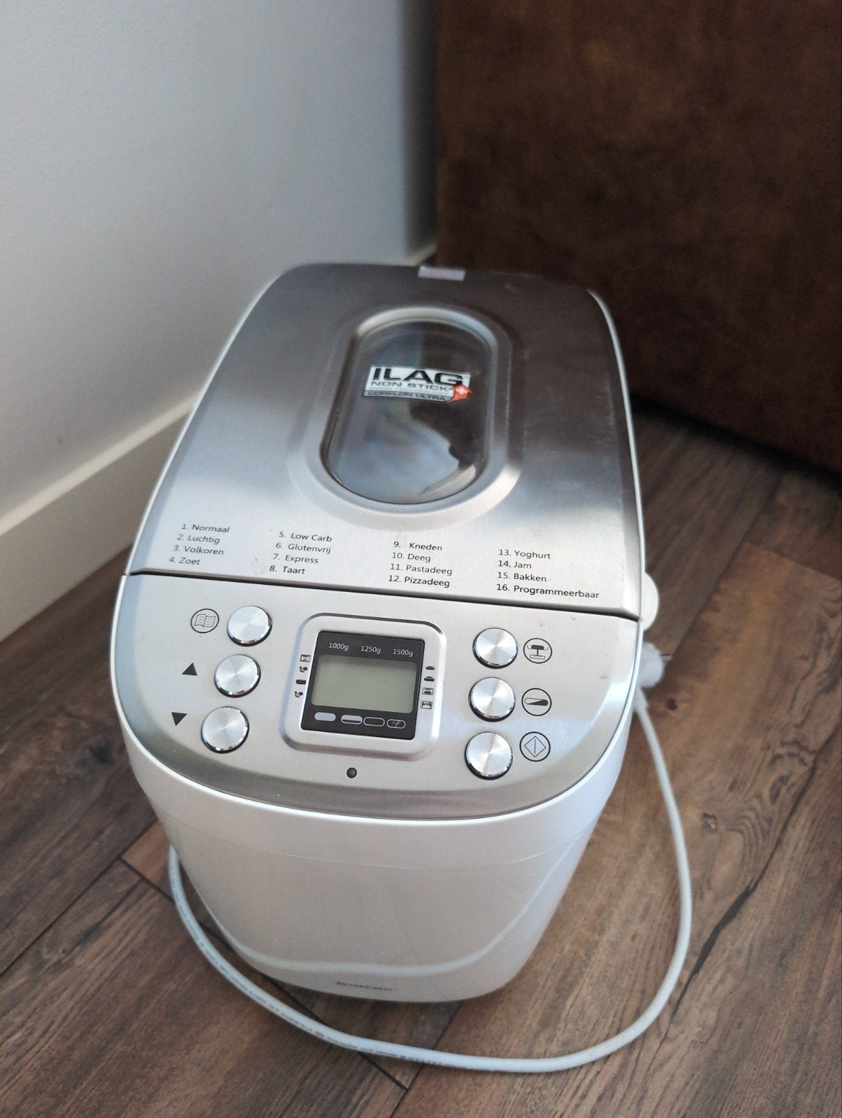 Broodbakmachine met 16 programma's en timer, Witgoed en Apparatuur, Broodbakmachines, Zo goed als nieuw, Met timer, 1200 tot 1600 gram deeg
