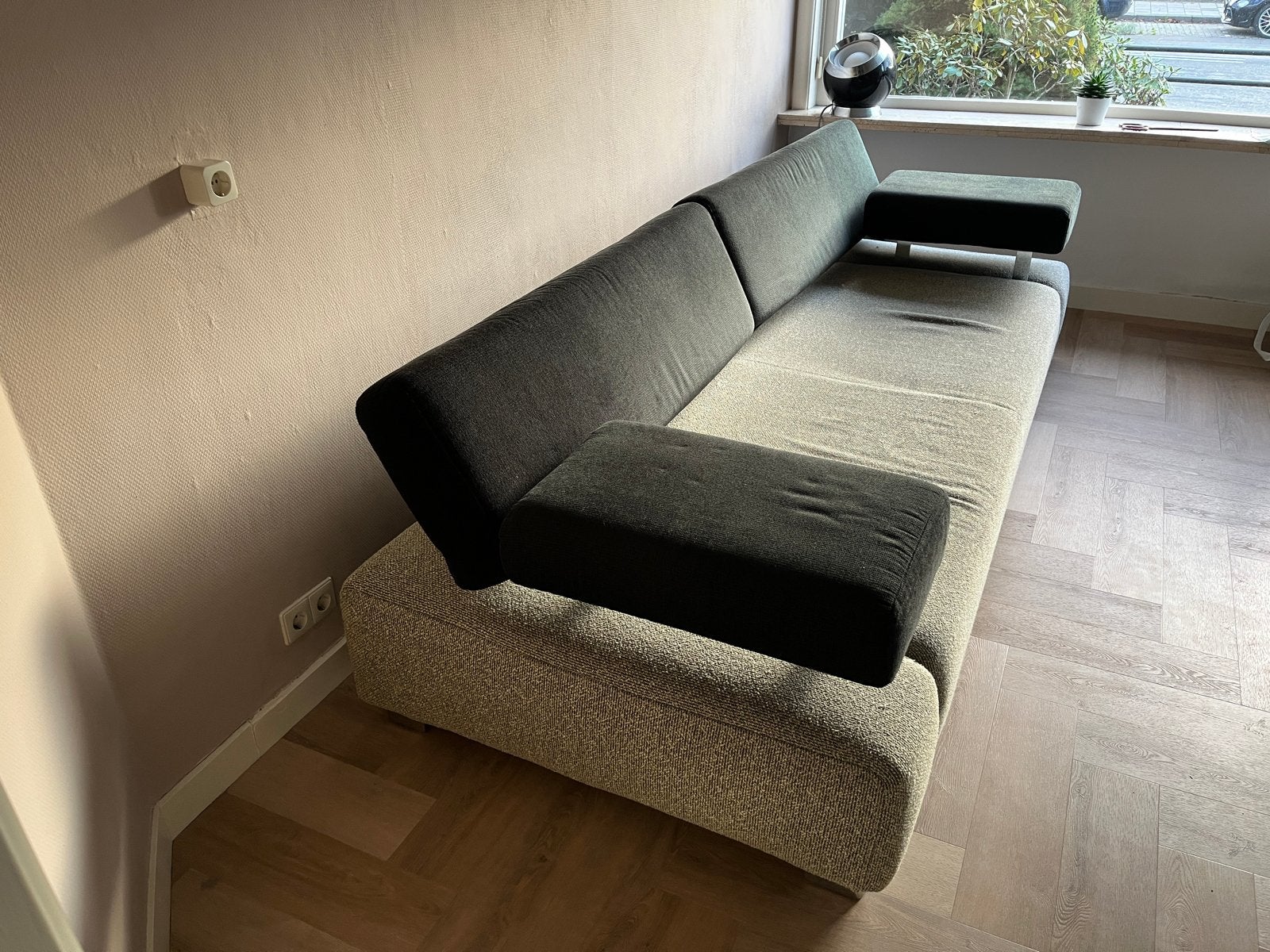 Brühl Sunrise design bank - 2.7m x 1.1m groen/zwart, Ophalen, 250 tot 300 cm, Gebruikt, 100 tot 125 cm