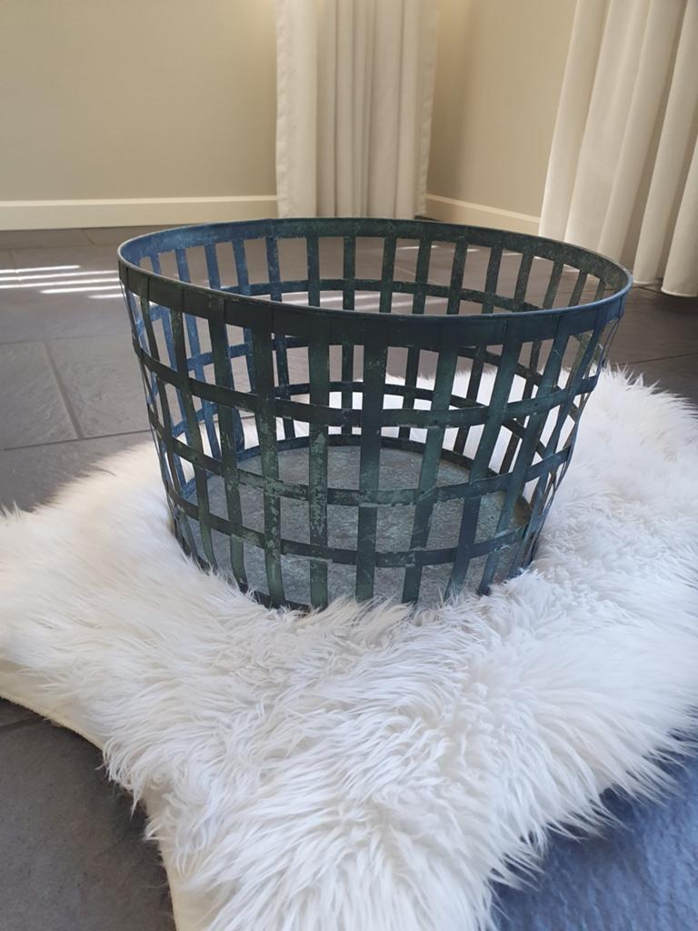 Decoratieve metalen mand, Ophalen, Overige materialen, Mand, Rond