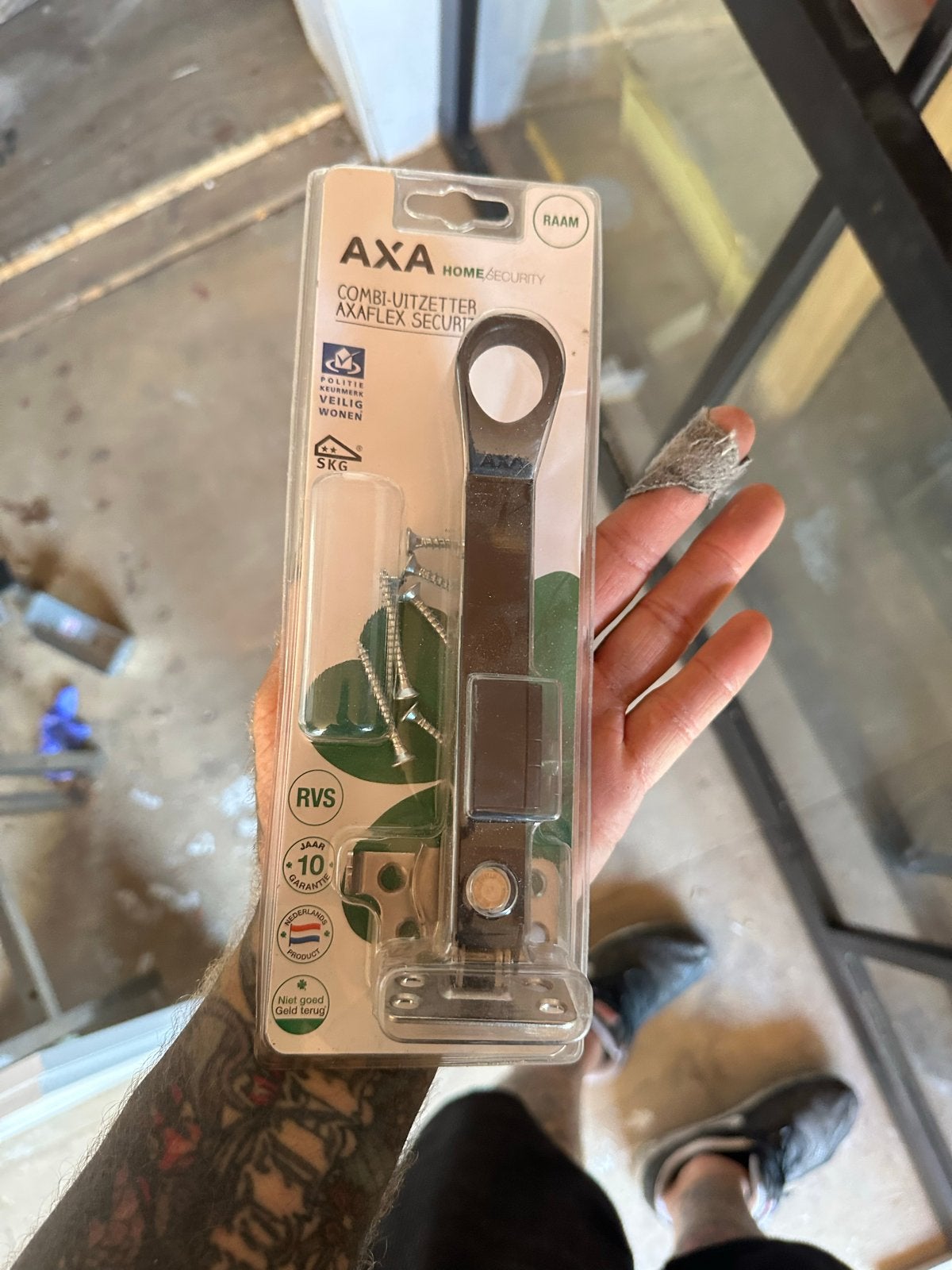AXA Raamuitzetter AXAFLEX Security RVS - Nieuw, Ophalen of Verzenden, Nieuw, Rvs, Schuif of Grendel