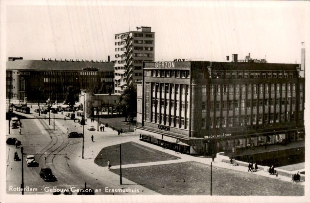 Rotterdam - Gebouw Gerzon - Erasmushuis, Ophalen of Verzenden, 1920 tot 1940, Gelopen, Zuid-Holland