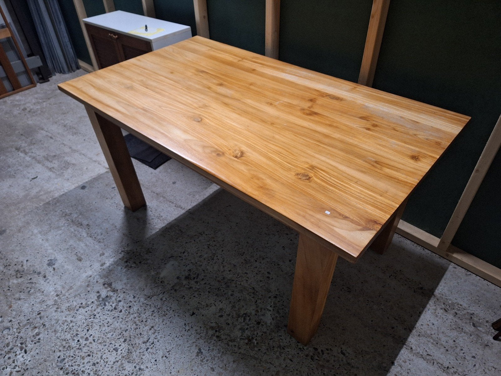 Mooie tafel massief hout eettafel 90 x 160, Ophalen, Gebruikt, Grenenhout, 50 tot 100 cm