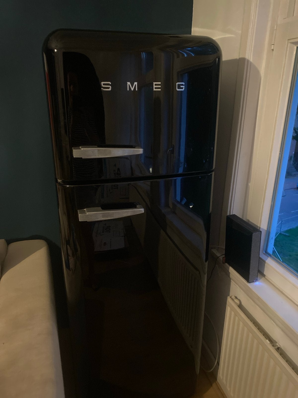 Smeg Koelkast met vriesvak - Zwart, Retro Design, Witgoed en Apparatuur, Koelkasten en IJskasten, Ophalen, 150 tot 200 liter, Gebruikt