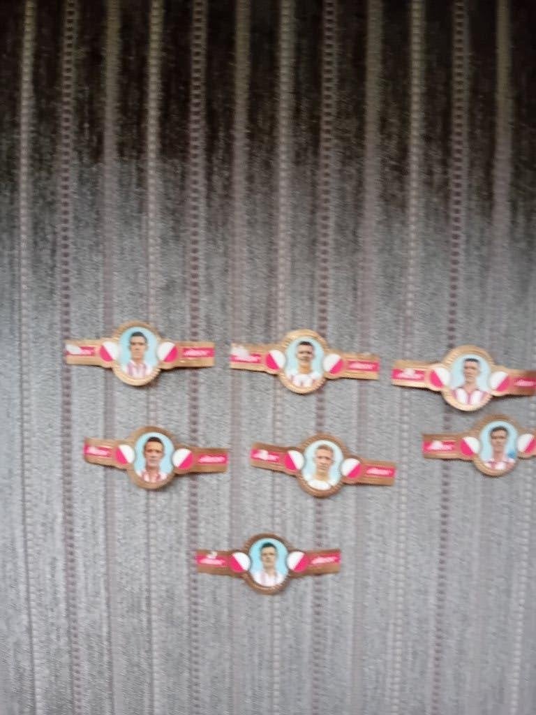 7 sigarenbandjes voetbal, Verzamelen, Ophalen of Verzenden, Gebruikt, Sigarenbandjes