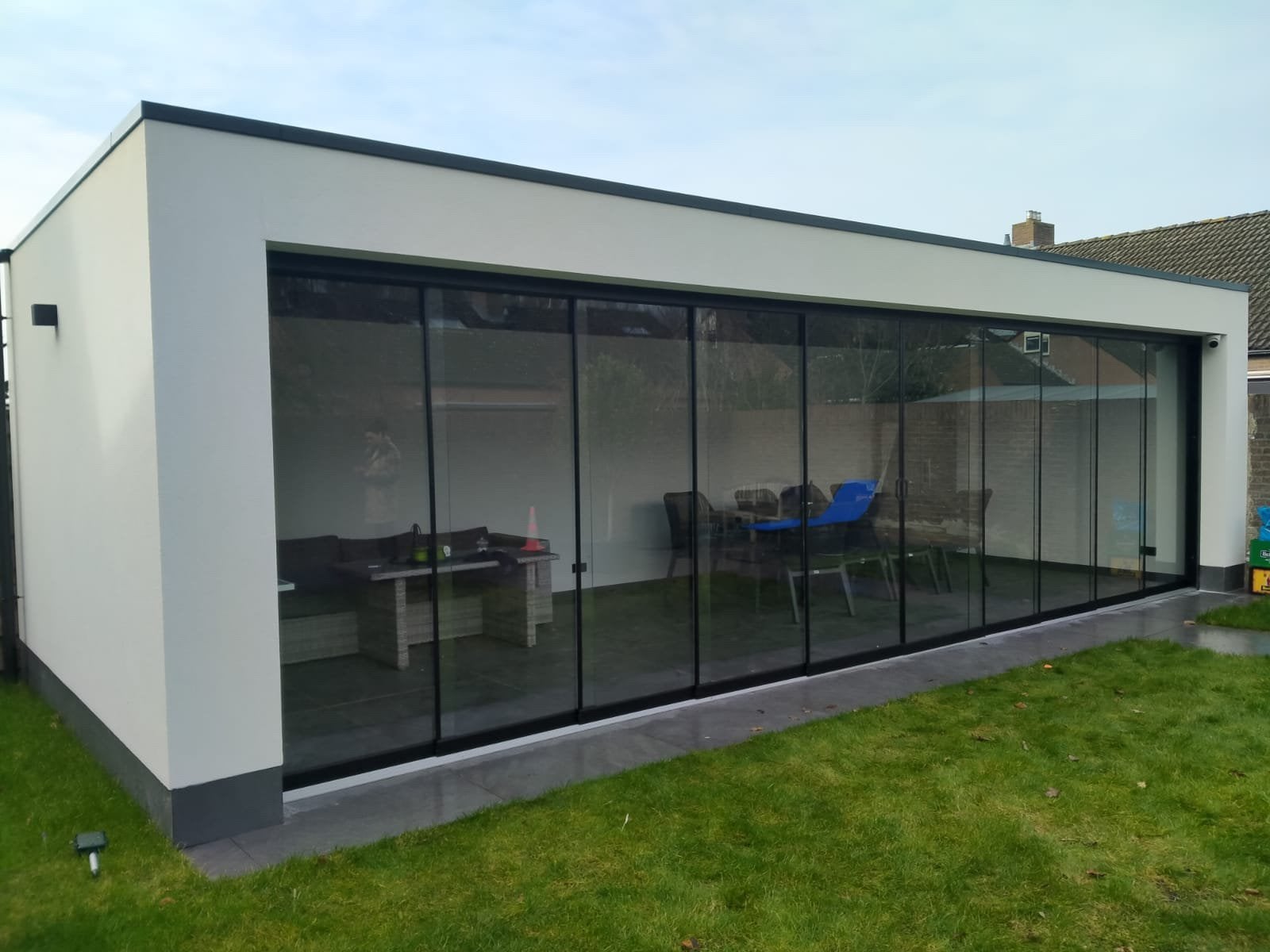 Glazen schuifwanden, glazen wand, glazen schuifwand, glazen, 225 cm of meer, Ophalen of Verzenden, Inclusief glas, Schuifpui