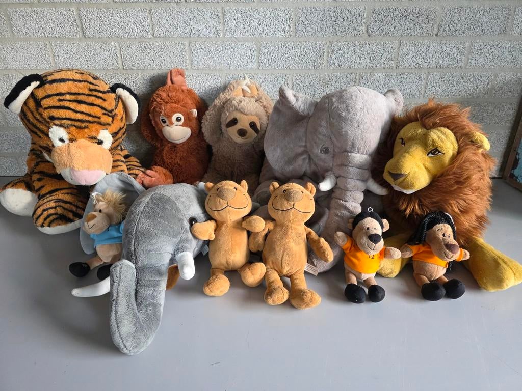 Grote collectie knuffels: jungle dieren, Kinderen en Baby's, Speelgoed | Knuffels en Pluche, Ophalen