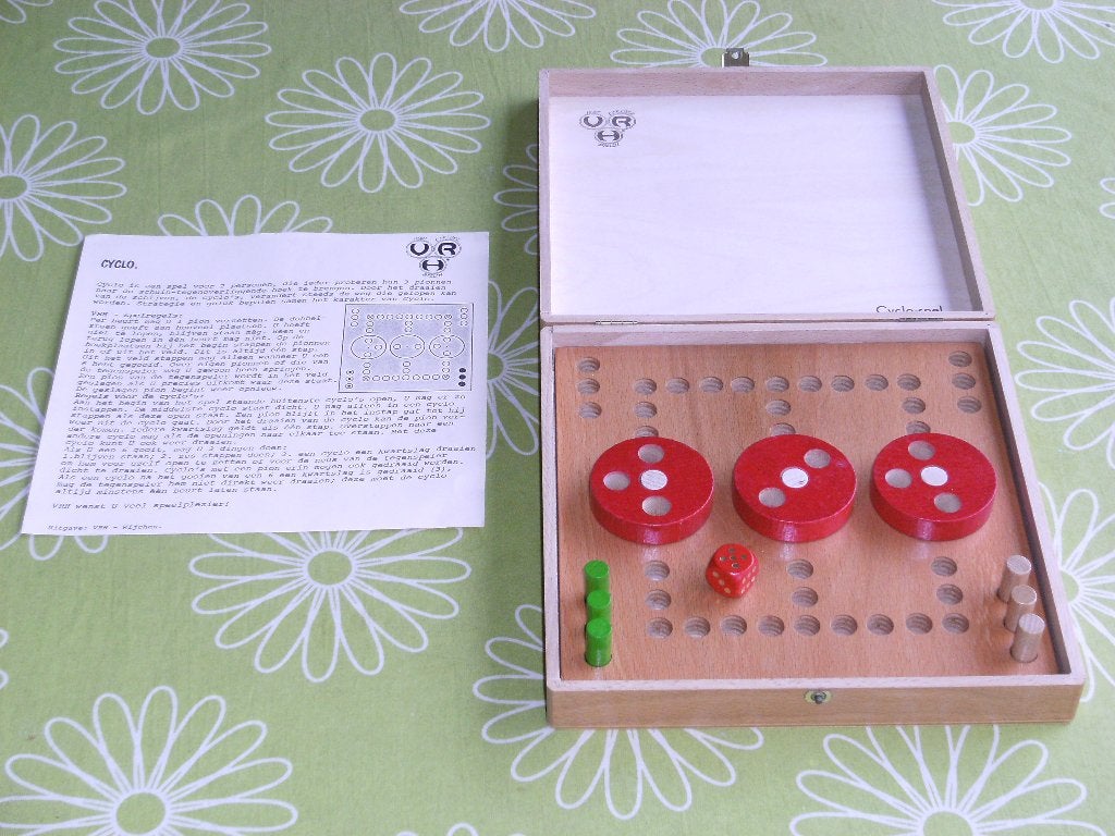 Cyclo-spel van hout in een mooi kistje, Een of twee spelers, Ophalen of Verzenden, Zo goed als nieuw